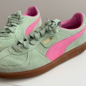 PUMA Women's Pastel Green and Pink Sneakers